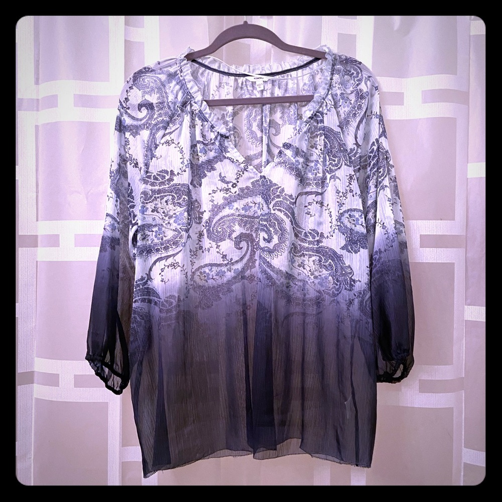 Sonoma sheer tunic size XL blue paisley ombre